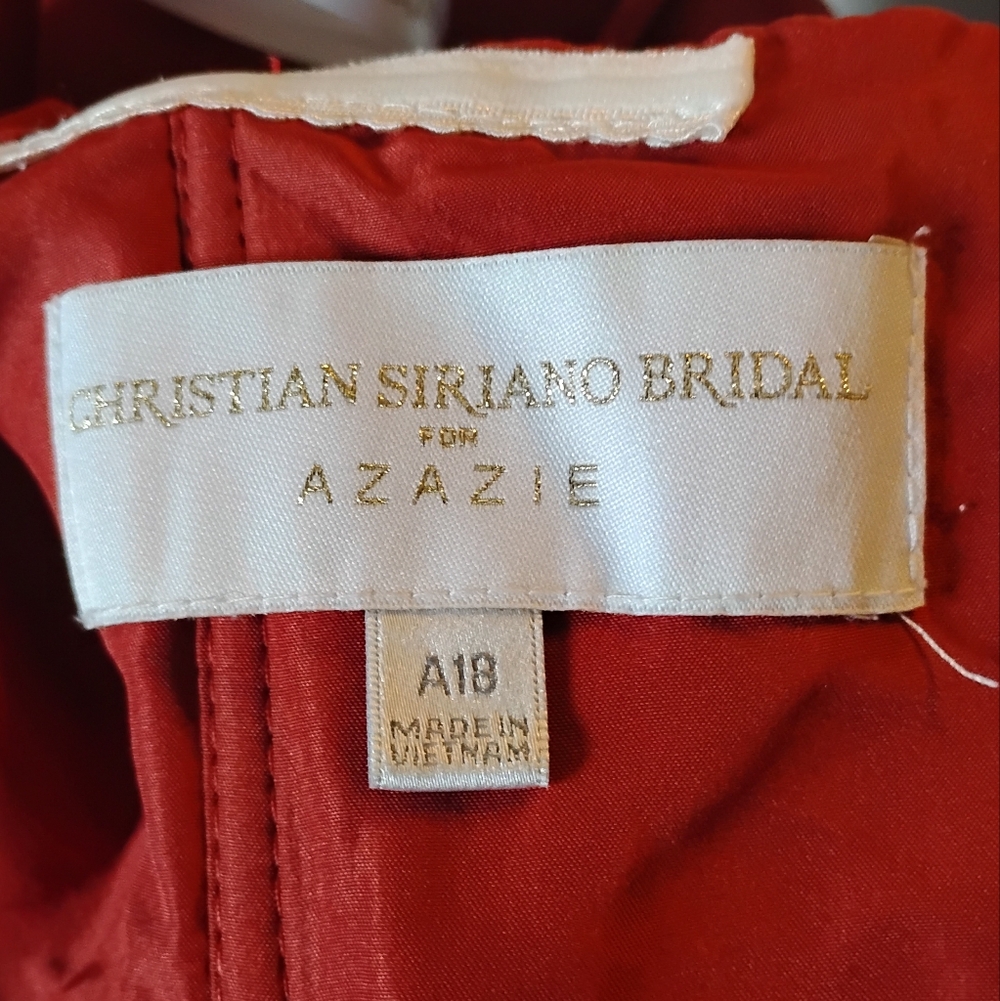 Christian Siriano for Azazie Draped One Shoulder Gown Formal Women's Size 18 - Picture 7 of 9